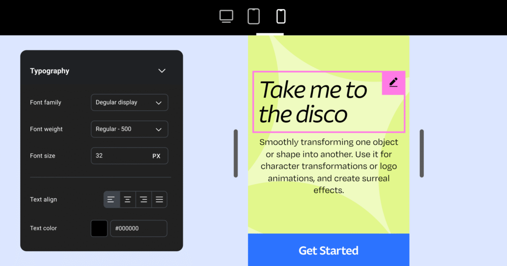 interface wordpress elementor typographie